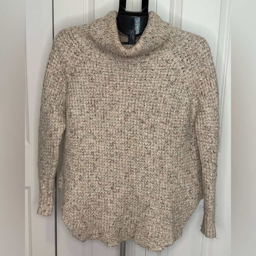 Free People Cream and Red Knit Sweater